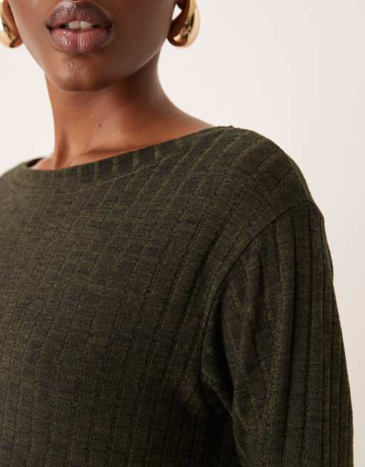 JDY – Prążkowany top w kolorze khaki, część zestawu, 2 z 4