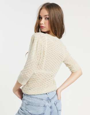 short sleeve v neck cardigan