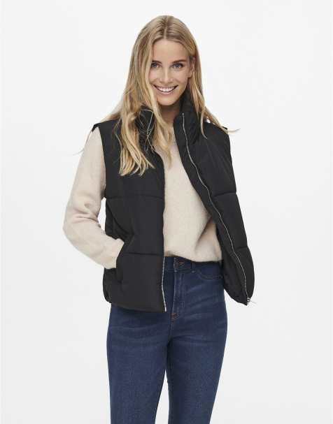 JDY Puffer gilet in black 1 - view 1