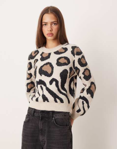 JDY - Pull à imprimé animal - Marron - view 1