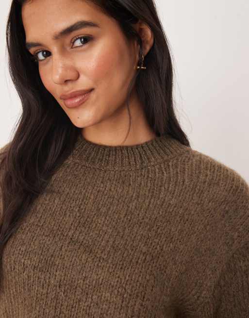 JDY - Pull en maille à manches courtes - Marron clair, 3 de 4
