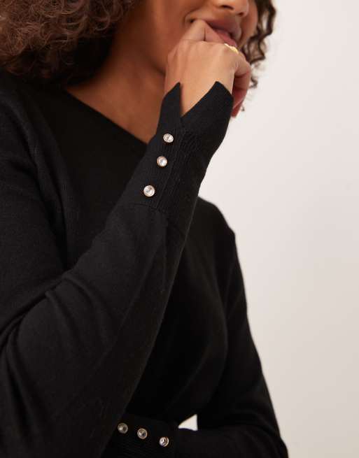JDY - Pull en maille avec manches boutonnées - Noir, 2 de 4
