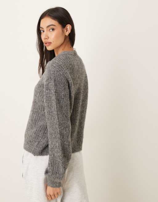 JDY - Pull en maille brossée texturée - Gris, 4 de 4