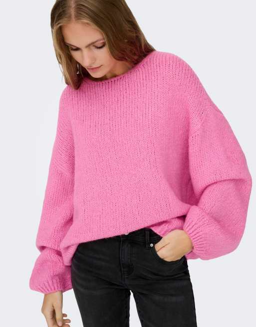 JDY Pull en maille rose vif, 4 de 7