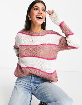 Pull Junior Fille So – Maille Rayée Multicolore, Manches Longues – Taille Petit – Neuf