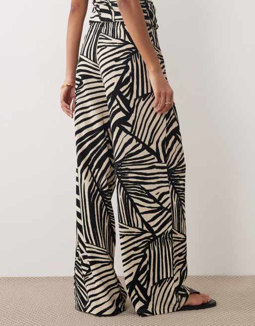 JDY pull on pants in black abstract print (part of a set), 2 of 5