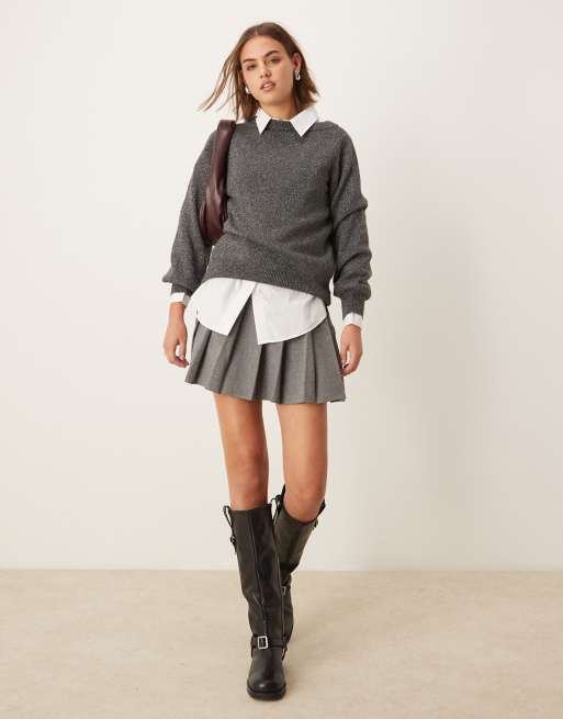 JDY - Pull pailleté à encolure bateau - Gris foncé , 2 de 4
