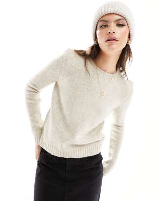 JDY - Pullover in Hellbeige mit Rundhalsausschnitt-Neutral