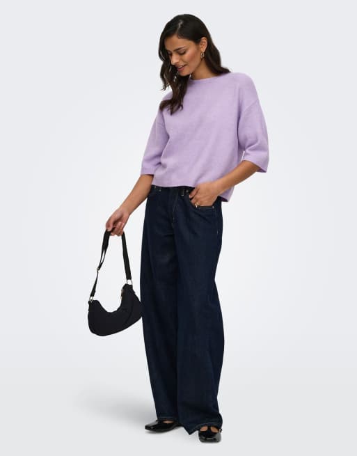 JDY pullover in maglia lilla pastello, 3 di 7