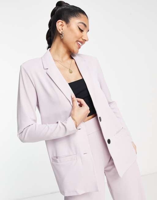 Urban Threads fitted blazer in lilac check - part of a set