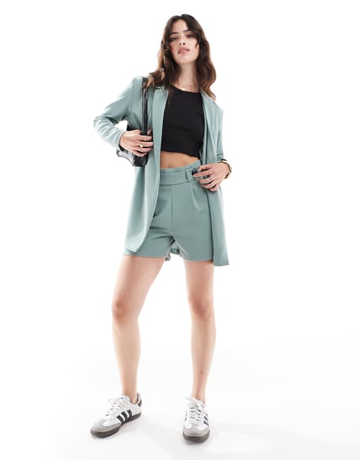 JDY relaxed blazer in teal (part of a set), 3 of 4