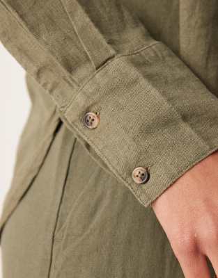 Jdy Relaxed Linen Mix Shirt In Green
