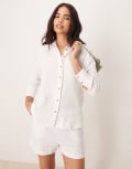 [JDY] JDY relaxed linen shirt in white (part of a set) M WHITE