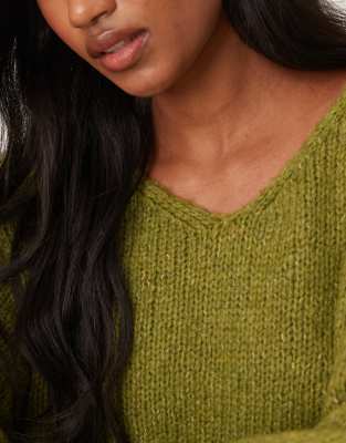 Jdy Reversible Pullover Knit Sweater In Green