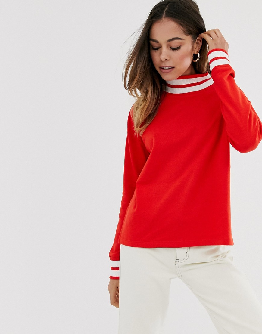 JDY - Ribstrikket sweater-Rød