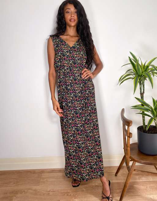 Robe longue petites fleurs hot sale