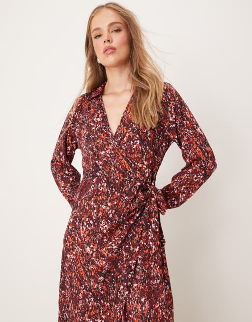 JDY - Robe portefeuille longue à imprimé abstrait - Multicolore, 2 de 4
