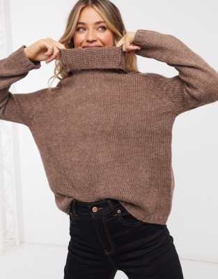 chunky knit roll neck jumper