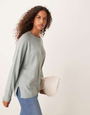 round neck sweater in light blue