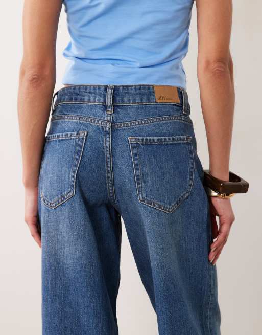 JDY - Ruby - Jeans met wijde pijpen en halfhoge taille in vervaagd middenblauw denim, 5 van 5