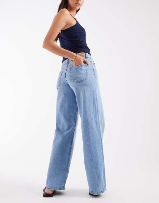 JDY Ruby mid waist wide leg jeans in light blue denim, 2 of 5