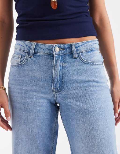 JDY Ruby mid waist wide leg jeans in light blue denim, 5 of 5