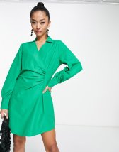 ASOS DESIGN Tall cord belted shirt dress in sage | ASOS