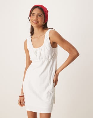 Jdy Ruched Pointelle Mini Dress