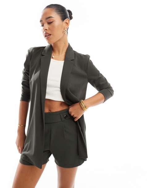JDY - Ruimvallende blazer in donkergroen, deel van co-ord set - view 1
