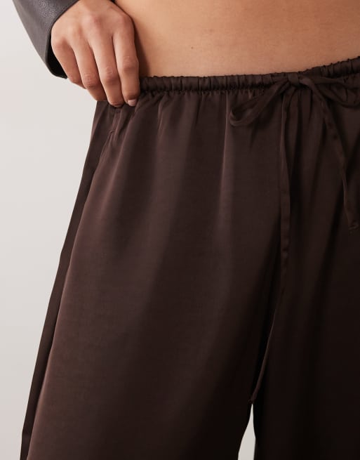 JDY satin balloon pants in brown, 4 of 5