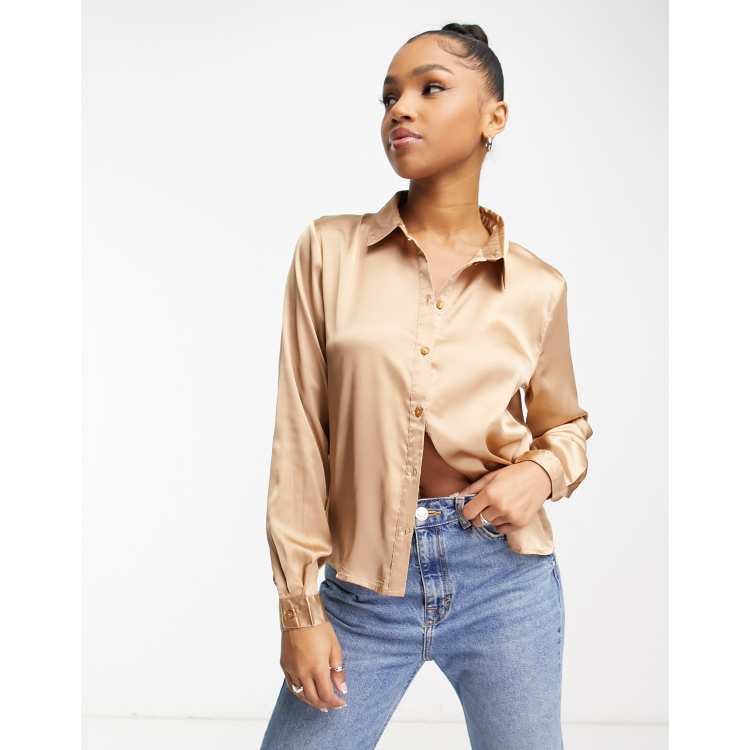 Champagne store satin blouse