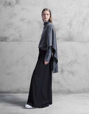 Jdy Scarf Detail Knit Sweater In Gray