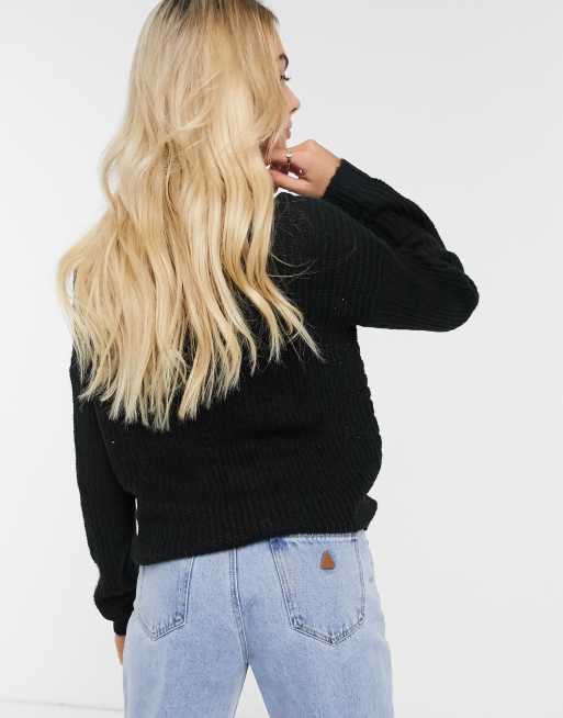 JDY – Schwarzer Pullover mit V-Ausschnitt, 2 von 4