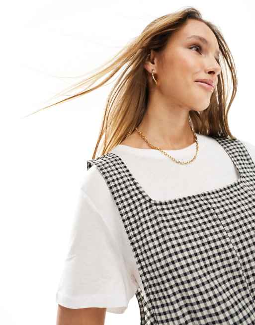 JDY seersucker jumpsuit in black check | ASOS