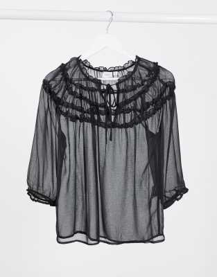 ruffle sheer top