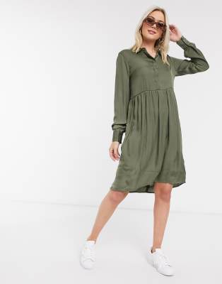 olive shirt dress