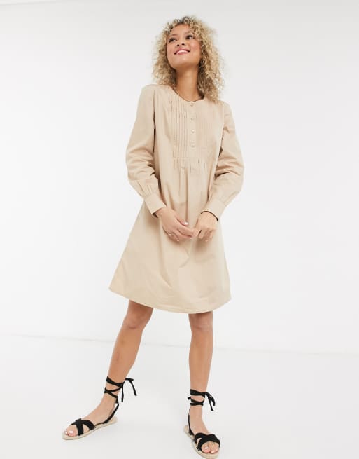 JDY shirt dress with front detail in beige, 4 of 4