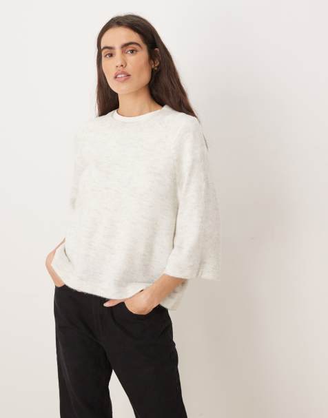 JDY short sleeve jumper in white - view 1