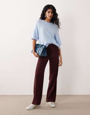 Jdy Short Sleeve Knit Sweater In Blue