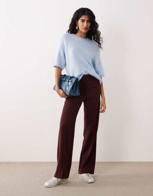 JDY short sleeve knit sweater in pastel blue, 2 of 4
