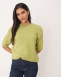 [JDY] JDY short sleeve knitted jumper in light green S Light green