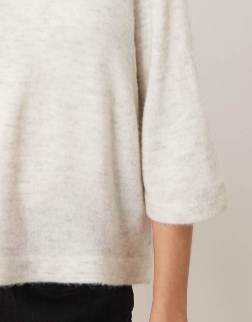 JDY short sleeve sweater in white, 4 of 4