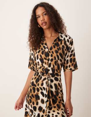 JDY SHORT SLEEVE TIE WAIST MAXI SHIRT DRESS