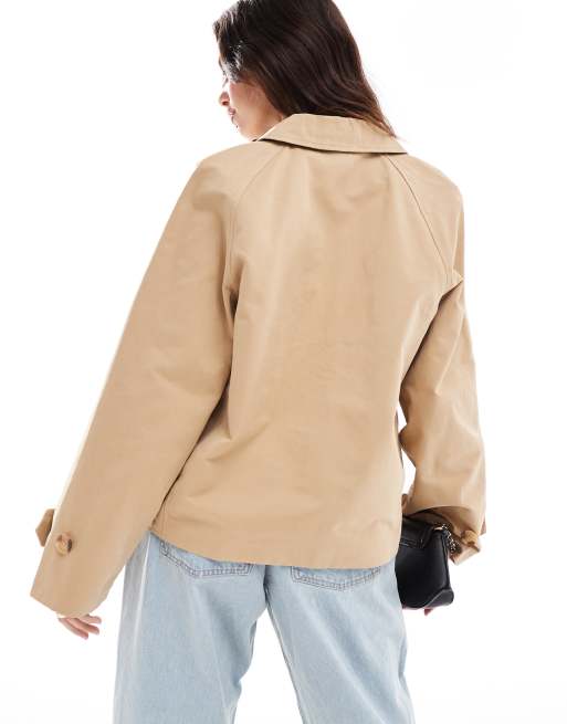 JDY short trench coat in beige, 4 of 4