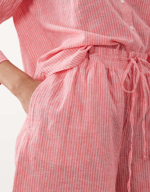 JDY – Shorts aus Leinenmix mit roten Streifen, Kombiteil, 4 von 5