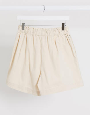 paperbag shorts beige