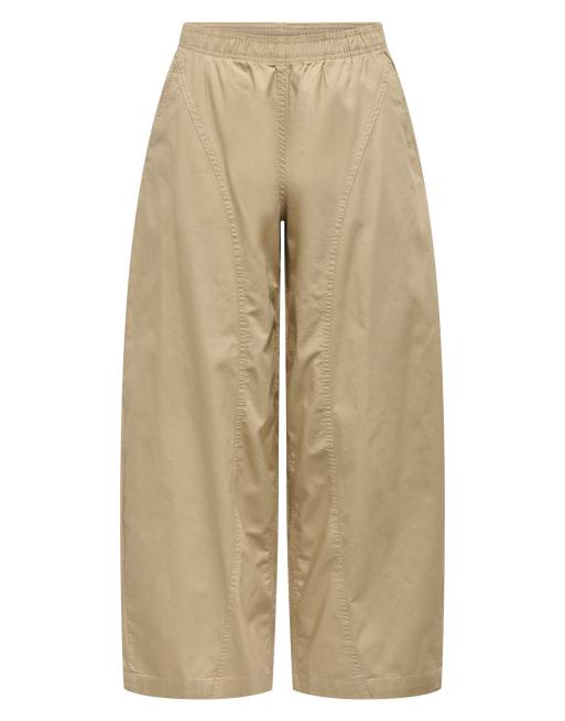 JDY Sima byxor med medelhög midja och barrel fit i beige, 6 av 7