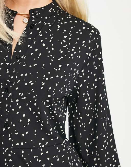 JDY - Sindell - Robe chemise à pois - Noir, 3 de 4