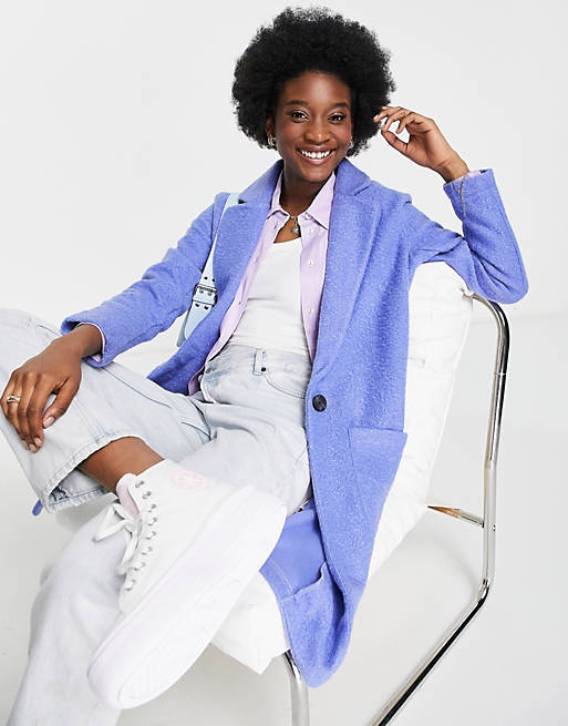 Coats & Jackets JDY single breasted longline coat in purple 