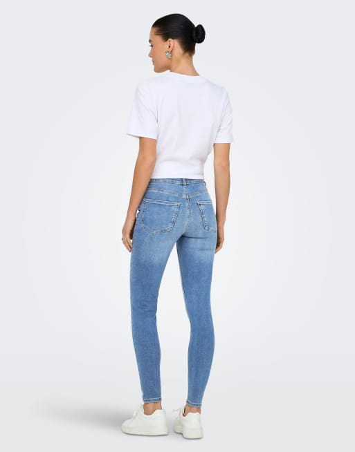 JDY - Skinny-fit jeans in medium blauw denim, 2 van 5